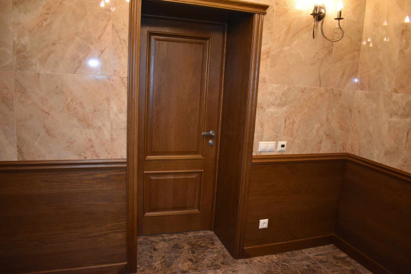 Сауна в частном доме с купелью.